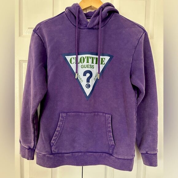 Guess x Clottee Hoodie Jacket Pullover Purple Sweatshirt Top • NEW WITH TAGS - Picture 11 of 14